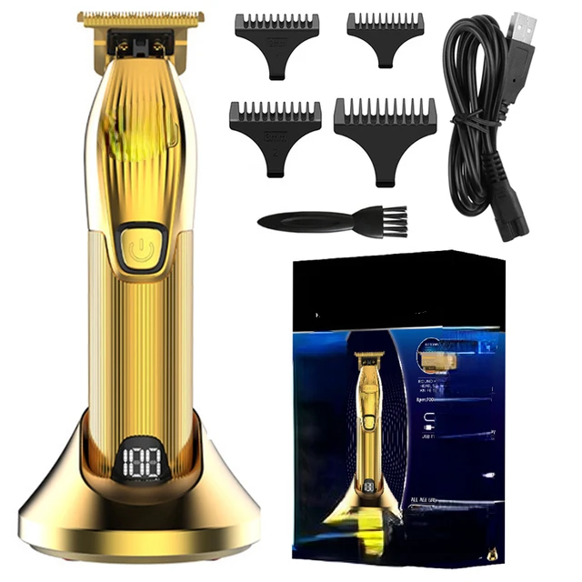 

Электрическая мощная машинка для стрижки волос, Парикмахерская, перезаряжаемый таймер для волос для мужчин, машинка для стрижки волос со св...