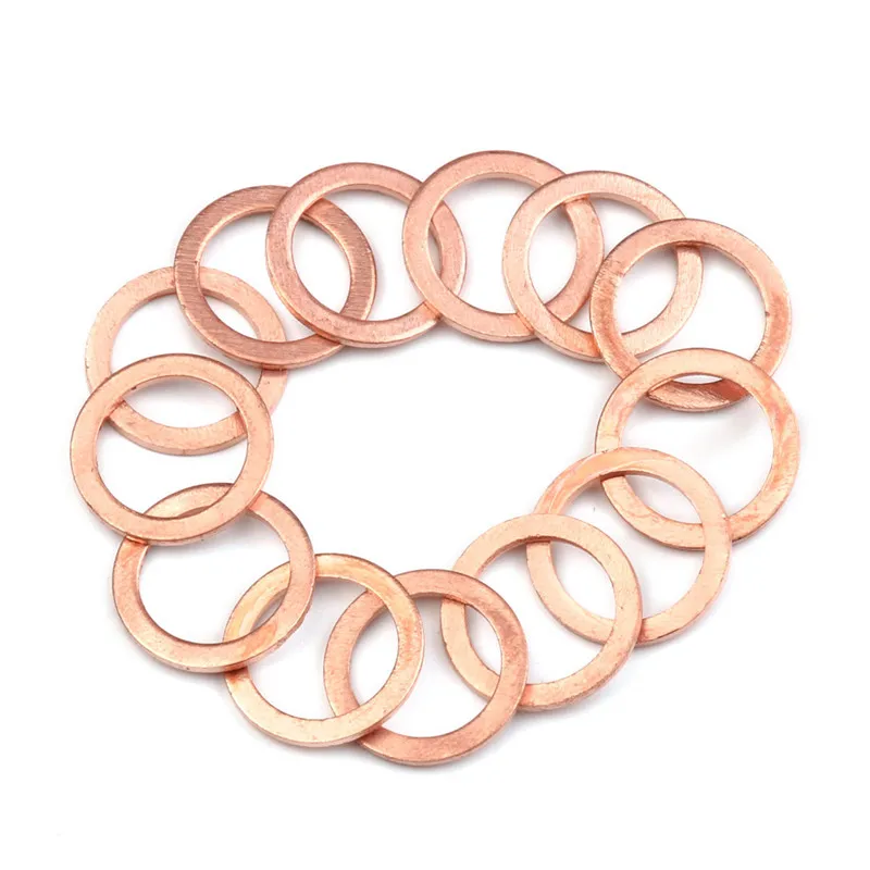 100Pcs Copper Washer Gasket Nut And Bolt Set Flat Ring Seal Assortment Kit With Box M4/M5/M6/M8/M10/M12/M14 For Sump Plugs - купить по