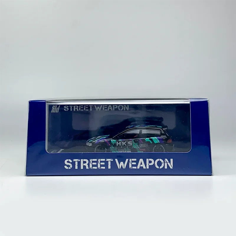 Литая под давлением модель автомобиля 1/64 Honda Civic EG6 HKS Car ModeI Sports Play Vehicles Original Box