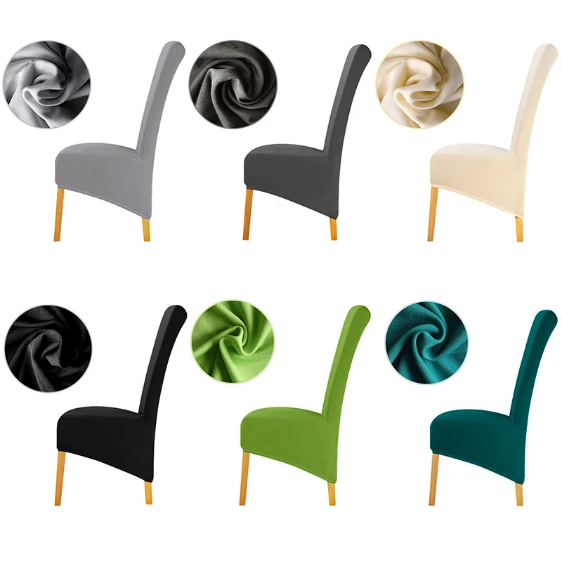 

1/2/4/6 Pcs Solid Colors Large Size Polyester Chair Cover Spandex XL High Back Long Back Seat Chair Covers Dining Room Banquet