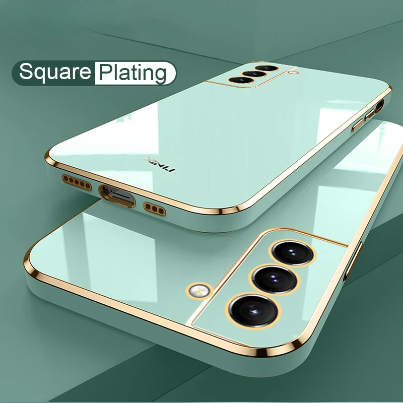 

Роскошный квадратный чехол с покрытием для Samsung Galaxy S21 Plus Ultra A72 A52 A22 A82 4G 5G S21 Ультра мягкий Силиконовый противоударный чехол для телефона