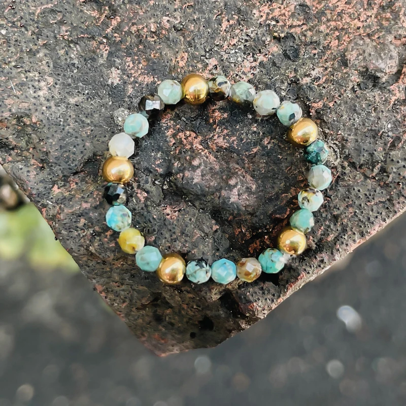 

Bohemian Handmade Natural Stone Rings For Women Stainless Steel Bead Multi Color Stretch Rope Weeding Party Gift Adjustable 2022