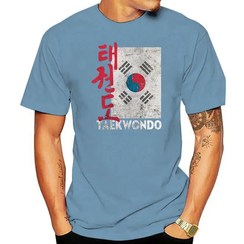 

Горячая Распродажа 2022, 100% хлопок, искусственная кожа-корейский флаг, рубашка для тхэквондо, летняя стильная футболка