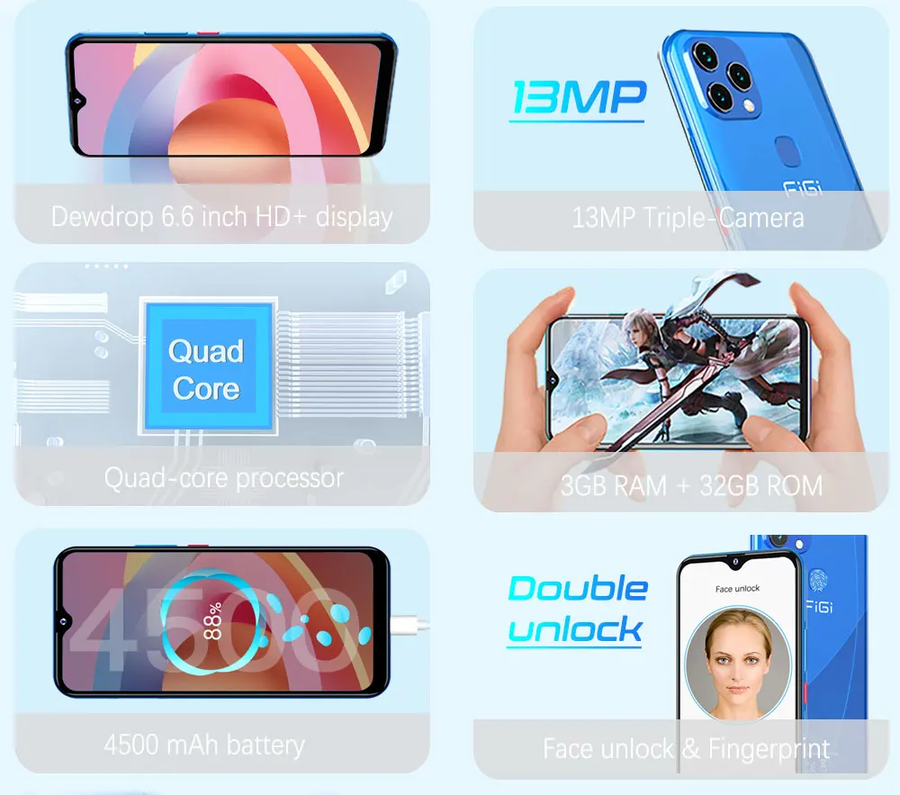 Global Version FIGI NOTE 1C 3GB 32GB Smartphone Android 11 6.6