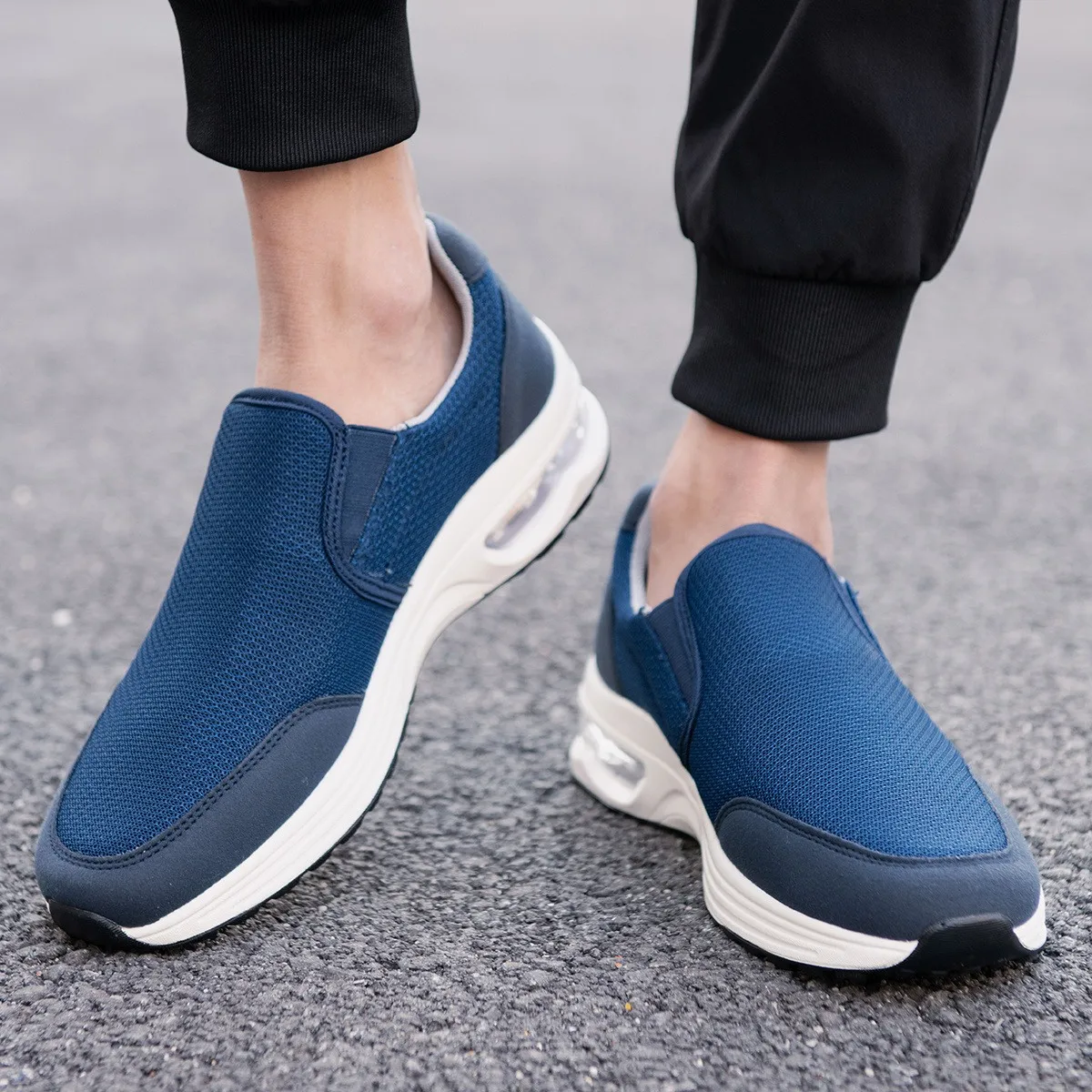 Big Size 35-46 Slip-on Blue Unisex Air Shoes Mesh Breathable Mens Sneakers Summer Outdoors Women Running Shoes zapatillas hombre