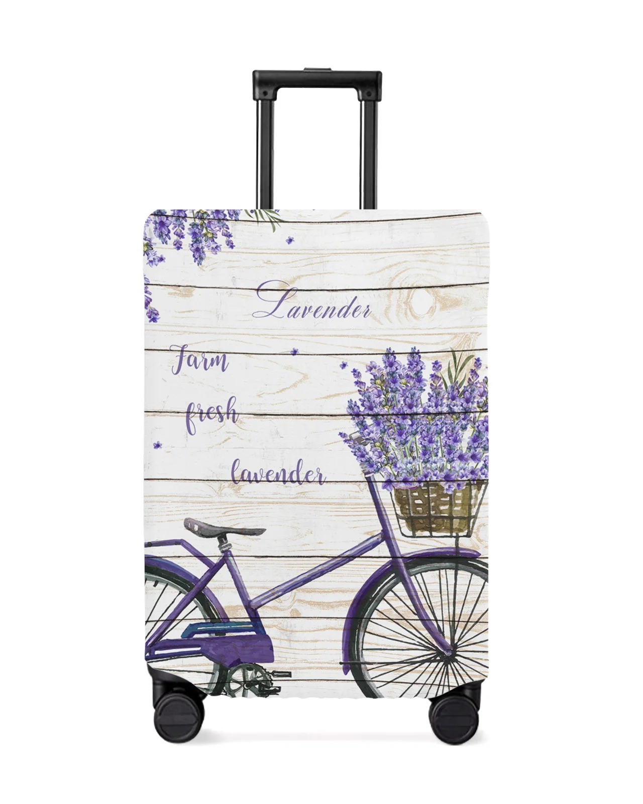 

Pastoral Style Lavender Purple Flower Bicycle Travel Luggage Cover Elastic Baggage Cover Suitcase Dust Case Travel Accessories
