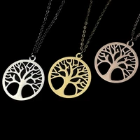 necklaces for women gold stainless steel jewelry on the neck personalized tree of life pendant men cross chains choker wholesale