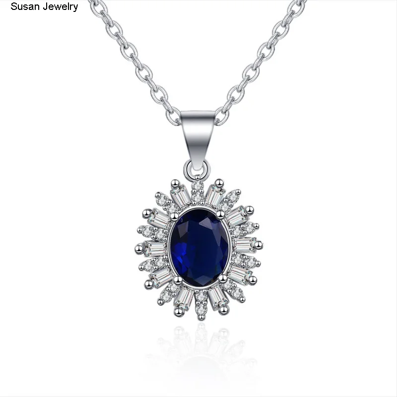 

Синее женское ожерелье с подвеской Tside, модная Принцесса Кейт, Женская танзанна