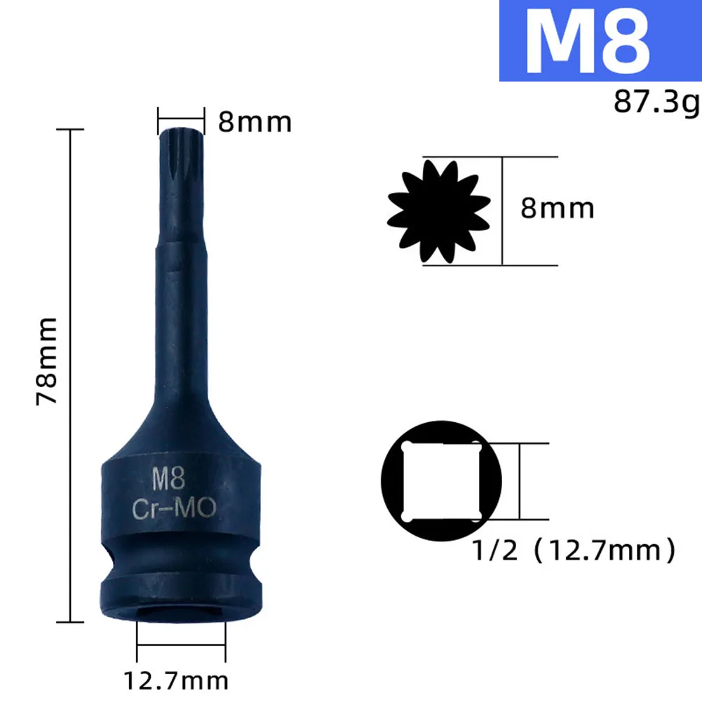 3-дюймовый M5-M19 1/2-дюймовый приводной ключ торцевой адаптер 12-точечная торцевая