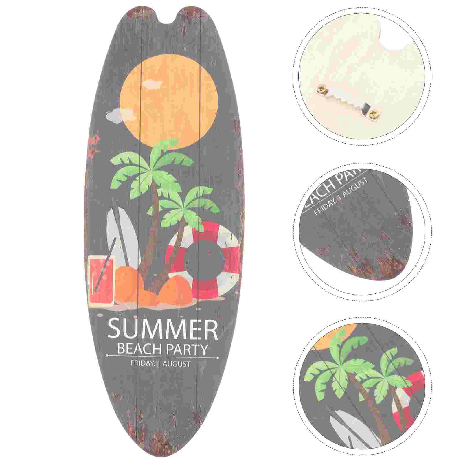 

Nautical Decor Vintage Decor Wooden Surfboard Sign Home Décor Holiday Decorations Household Wood Door Board