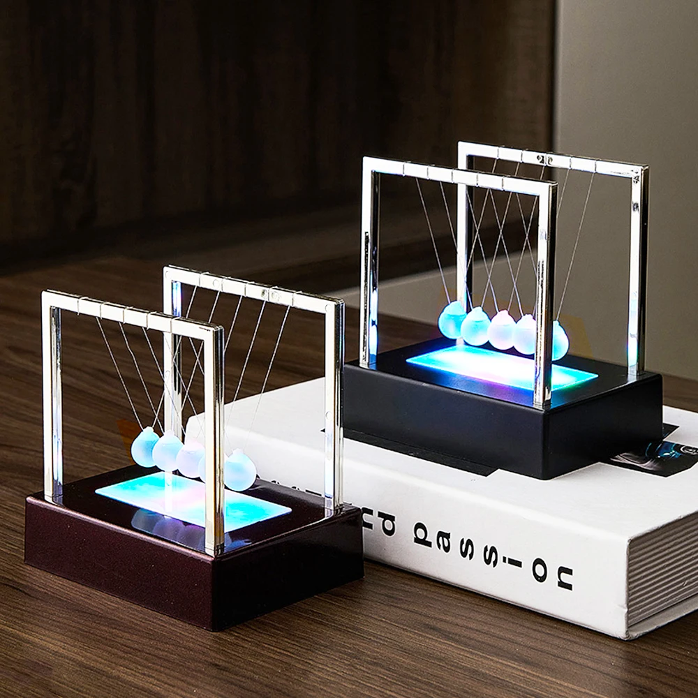 

Office Desktop Decoration Development Educational Desk Toy Luminous Balance Steel Newton's Pendulum Physics Science Pendulum
