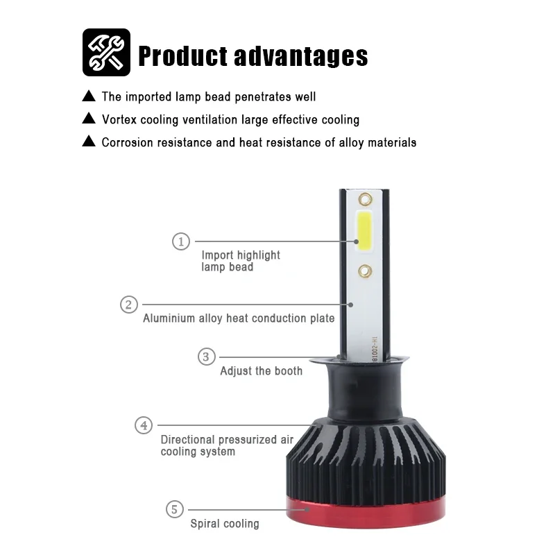 K1 Автомобильная лампа для фар H4 H8 H9 H11 H1 H3 H7 9005 9006 9012 80 Вт Стайлинг автомобиля 6000LM
