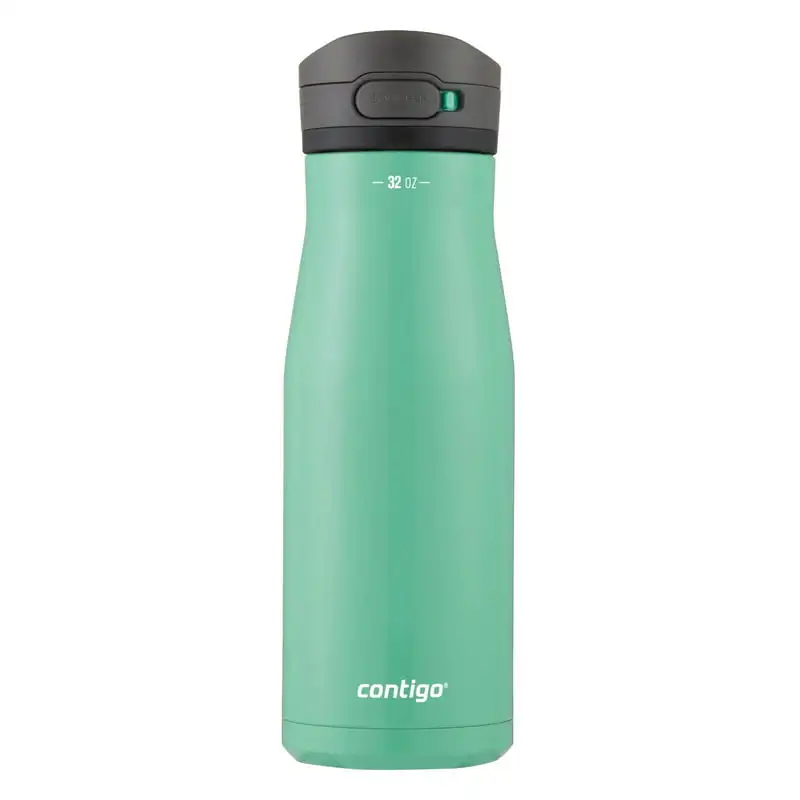 

Chill 2.0 Stainless Steel Water Bottle with Autopop Wide Mouth Lid Light Green, 32 fl oz. Garrafa térmica de água Gourde Bottl
