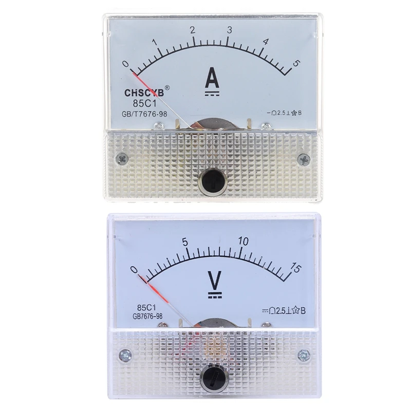 

85C1-A аналоговый измеритель тока DC 5A AMP Амперметр & 85C1 точная настройка циферблата Аналоговый Вольт измерительный прибор с панелью DC 0-15V