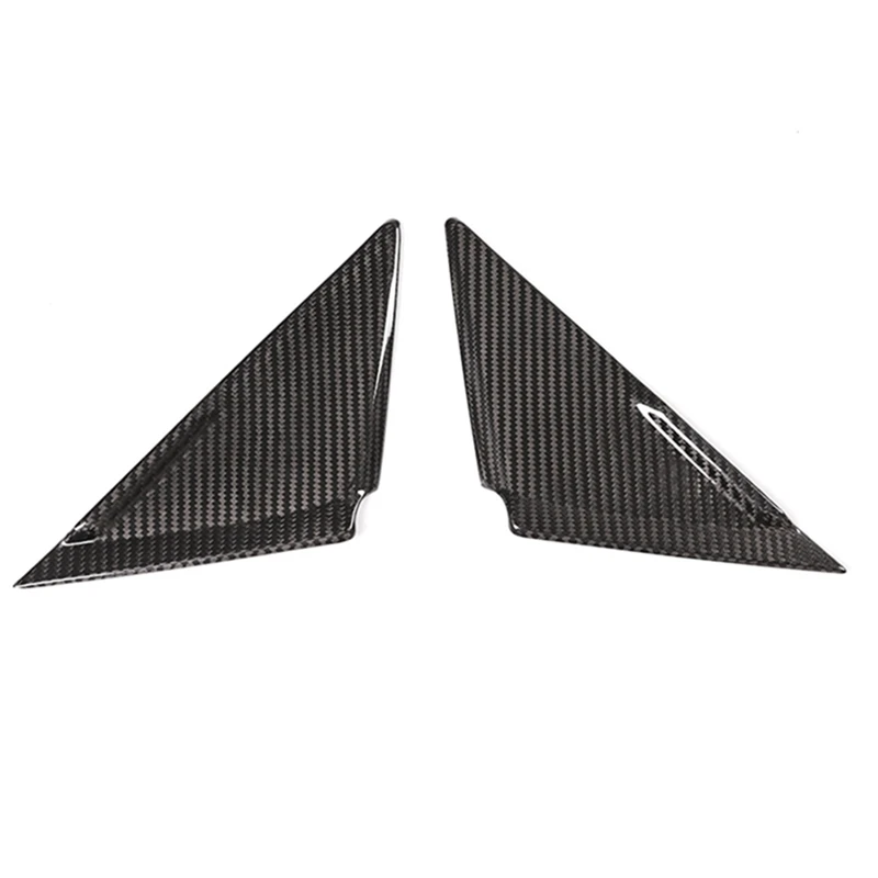 

Real Carbon Fiber Car Front Window A-Pillar Rearview Mirror Triangle Cover Trim For Nissan GTR R35 2008-2016