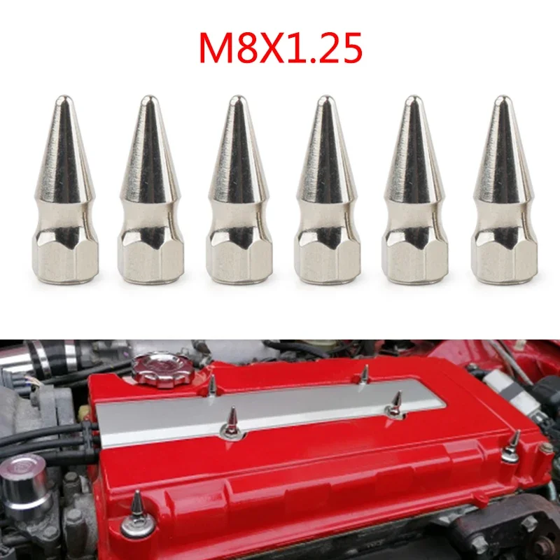 

JDM Style M8X1.25 Хромированные шипы, болт с шипами, крышка клапана, отсек для двигателя, комплект шайб для совместимого двигателя
