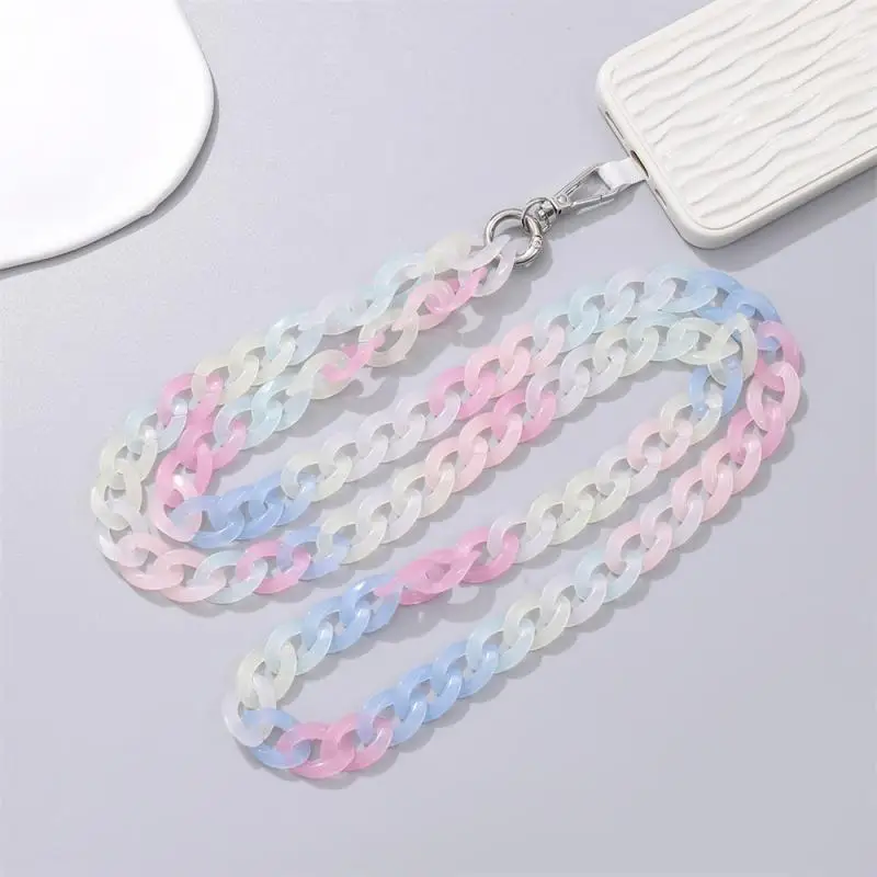 

K1937 Jelly Colored Acrylic Crossbody Chain 2023 New Phone Case Jewelry Pendant Anti Drop And Anti Loss Shoulder Strap Chain