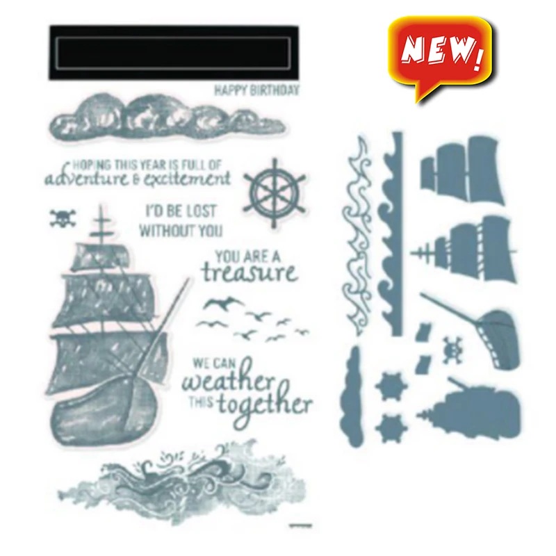 2023 новый каталог Парусная Лодка Навигация прозрачный набор штампов и