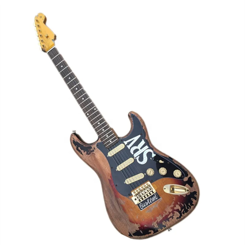 

Huiyuan Retra Body Electric Guitar with SRV Pickguard,Golden Hardware,Wholesale guitars
