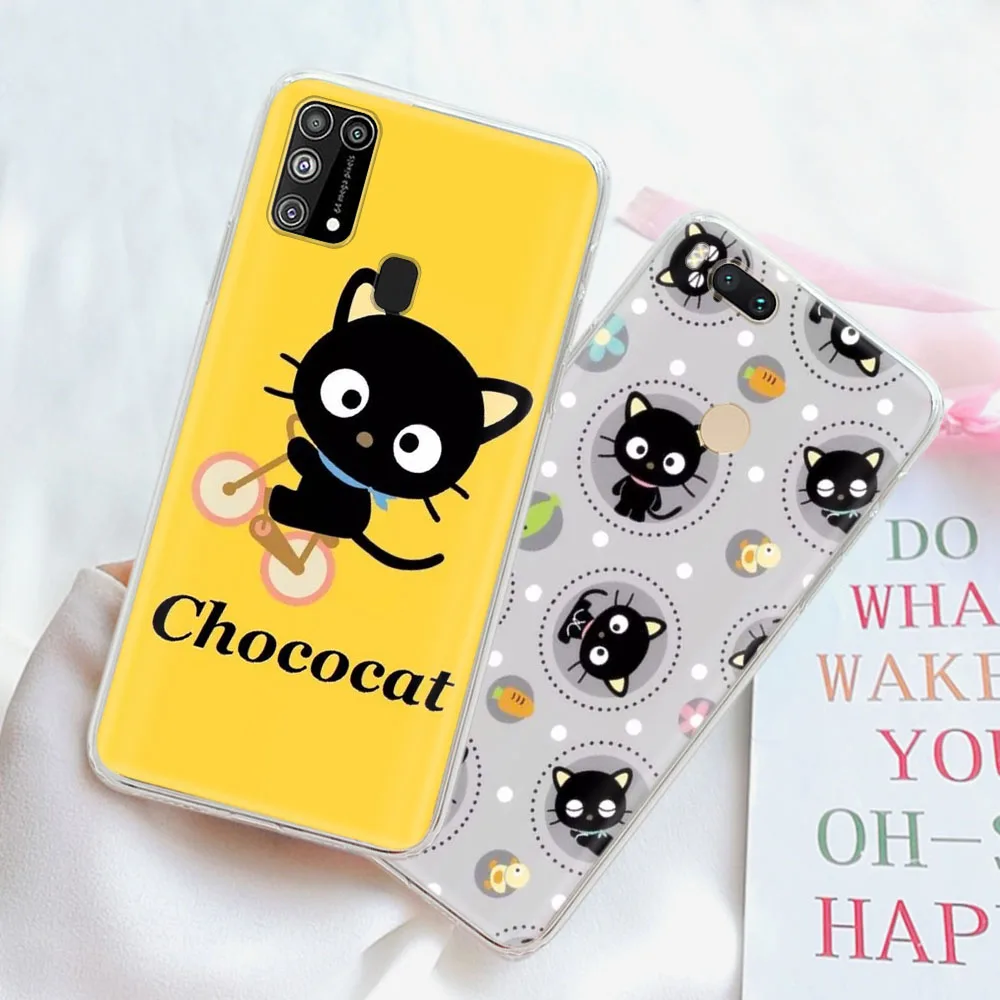 Chi Chai Monchan Chococat прозрачный для Samsung S24 S21 Plus Ultra A55 A35 A25 A15 A05 A05S 5G