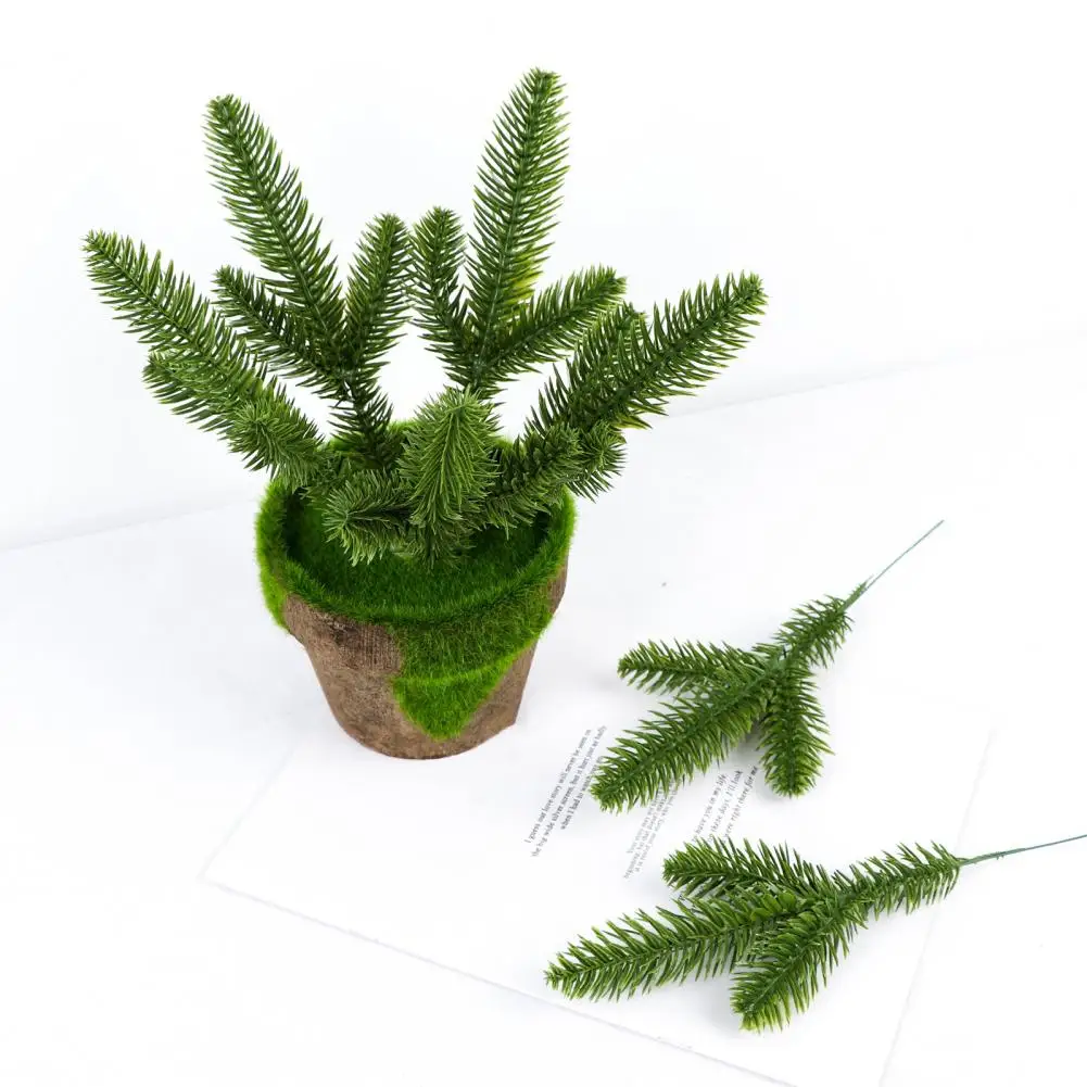 

Small Pine Twigs No Watering Plastic Three-pronged Double-sided Pine Needles Fake Pine Needles Artificial Pine Needles