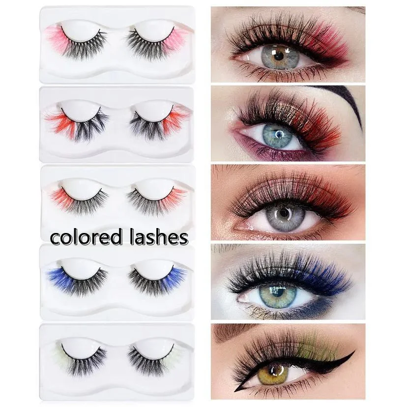 Искусственные ресницы 20 мм цветные искусственные