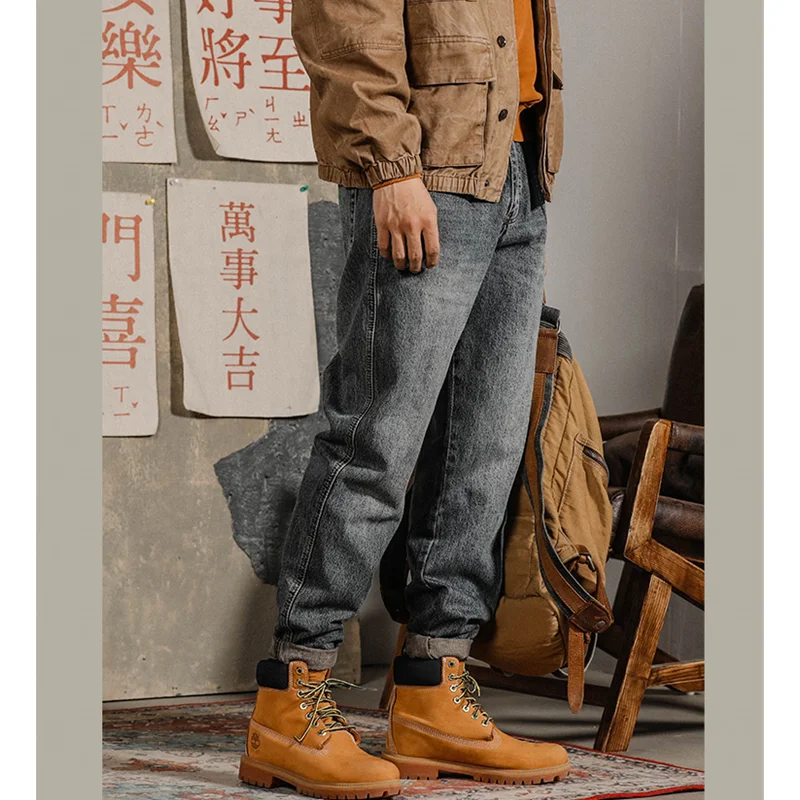 Men Clothing 2022 Autumn and Winter New Straight Loose Cylinder Jeans Vintage Comfortable Blue Temperament Harun Trousers Femal