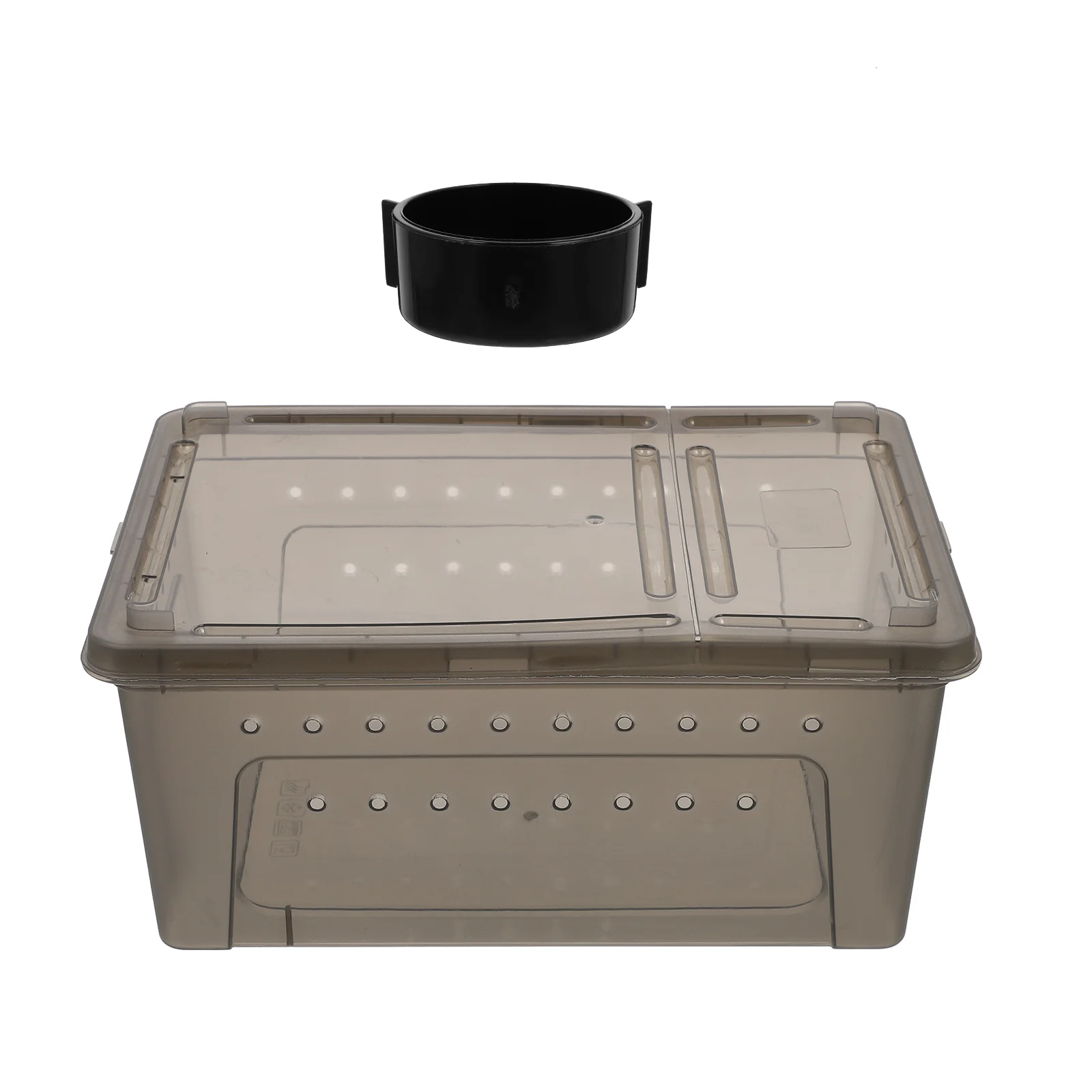 

Pet Reptile Terrarium Box with Feeder Plastic Lizard Bearded Dragon Cage Tank