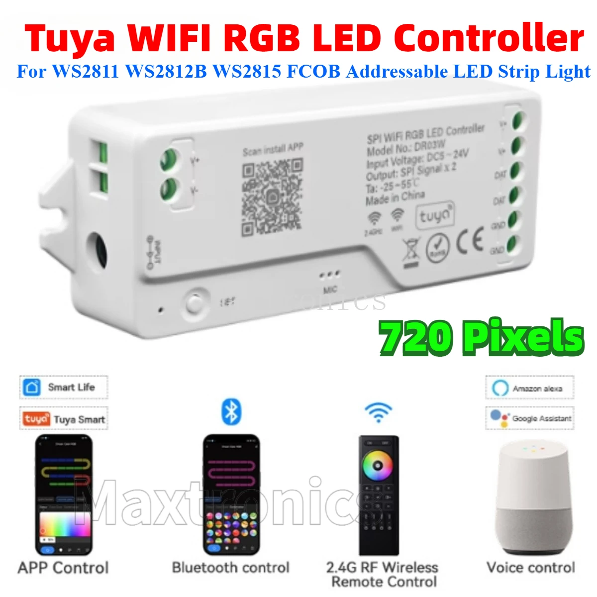 

RGB контроллер SAGE LU MEI DR03W-RGB IC 720 пикселей