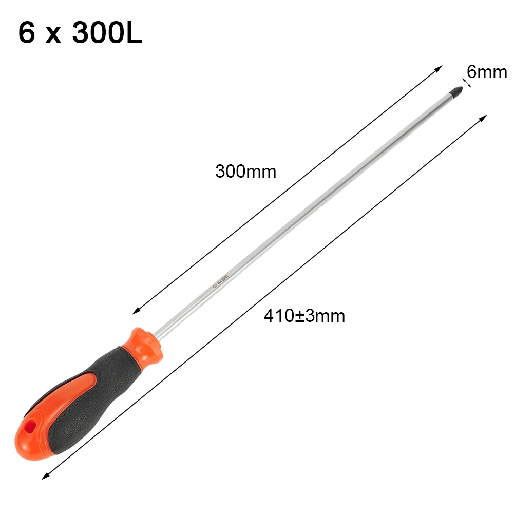 

Cross Screwdriver 12 Inch Long 6X300L Hand Tool Home Slotted With Handle Durable Equipment Magnetic Nutdrivers Portable