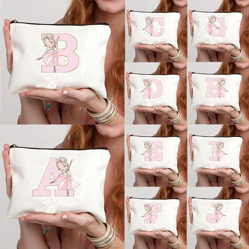 Cute Ballet Girls Women's Cosmetic Makeup Wash Bag Travel Toiletry Bags Travel Organizer School Teacher  Mistress Dancer Gift