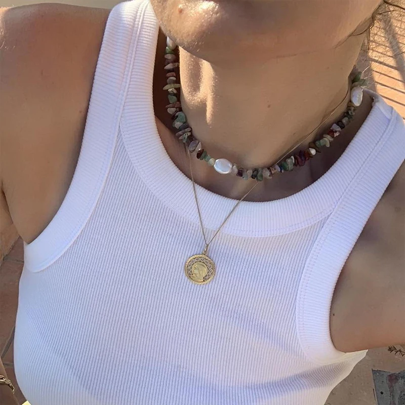 

Женское Ожерелье с натуральным жемчугом в стиле ретро