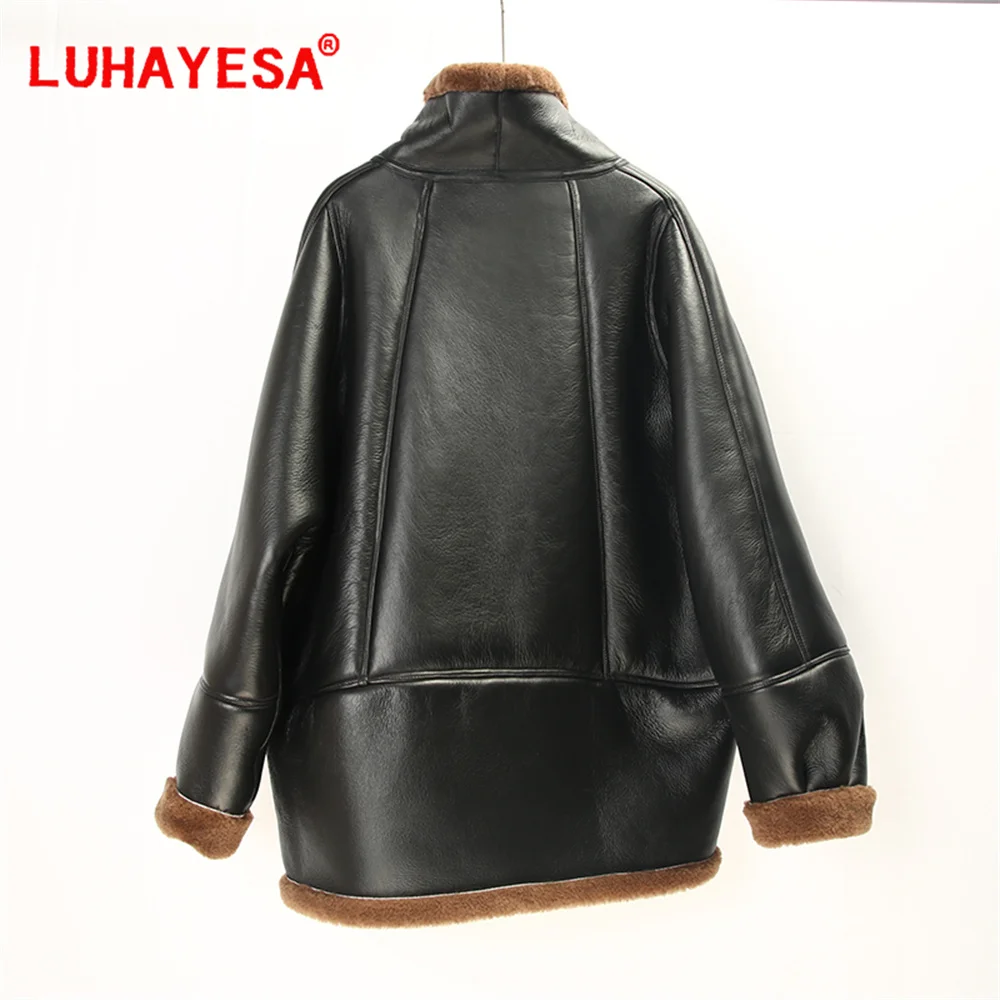 2024 женская повседневная австралийская шуба из овчины мериноса средней длины