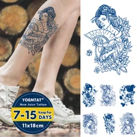 ink juice waterproof temporary tatto stickers for women lotus sakura knife body art fake tattoos men women lasting blue tattoo