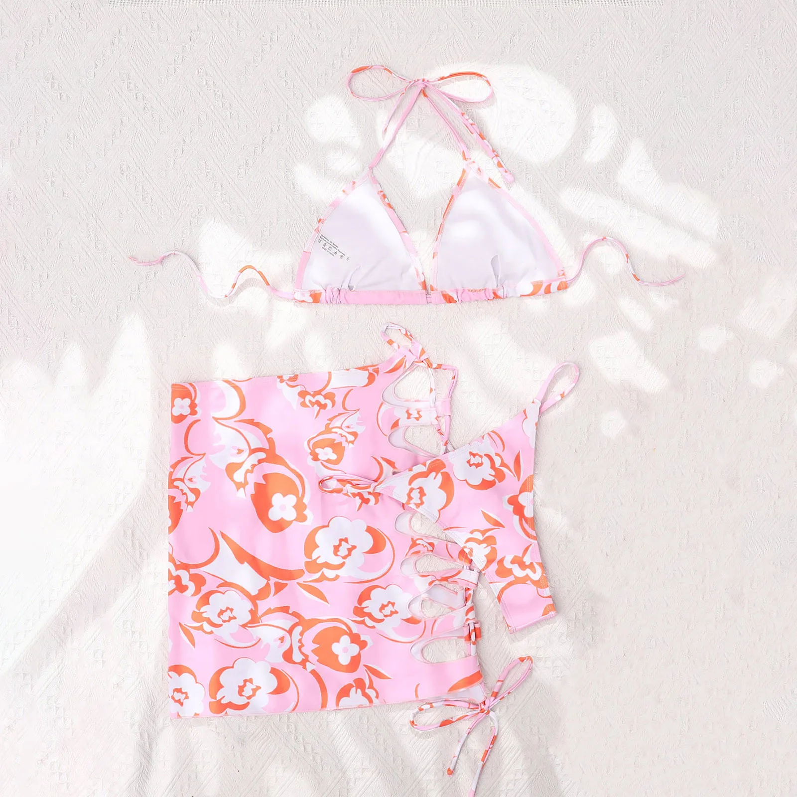 Комплект бикини с принтом Женский пикантная пляжная одежда чашками пуш-ап