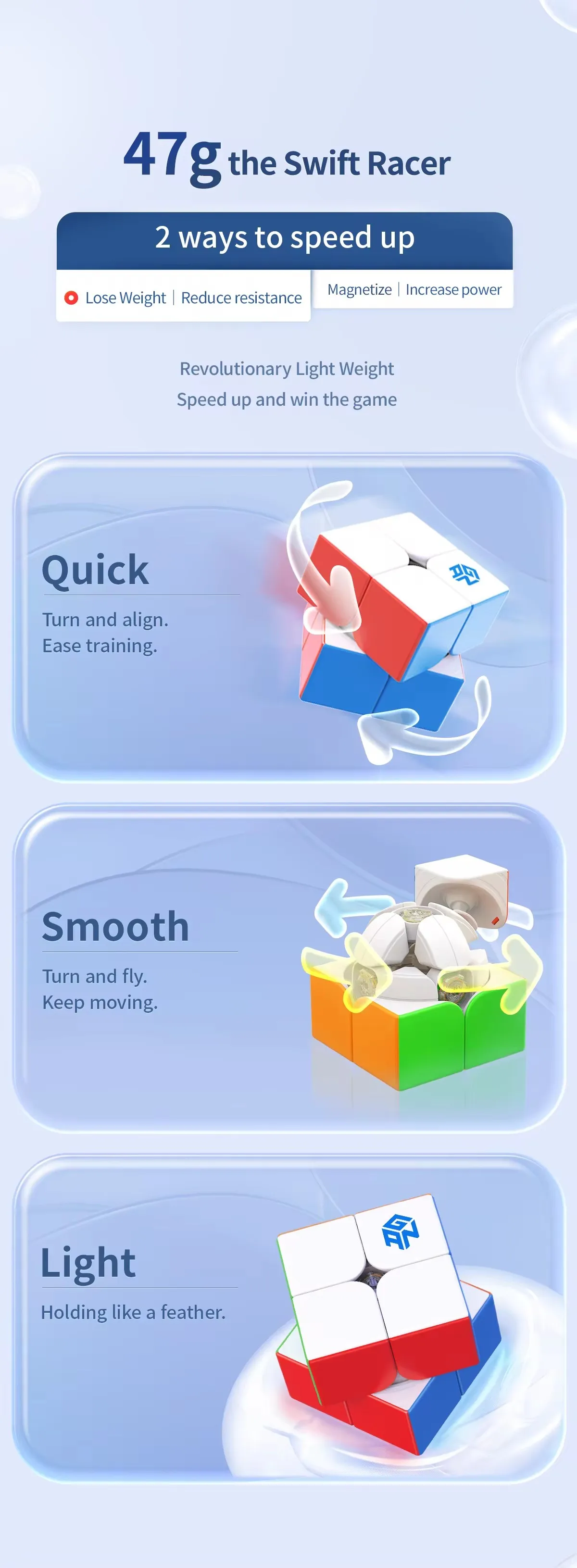 Профессиональный скоростной куб Gan251 V2 2x2x2 волшебный куб-головоломка пластиковый