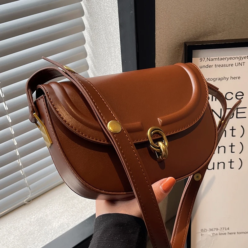 

2022 Winter for Women Sac A Main Designer Handbags Vintage PU Leather Shoulder Crossbody Bags Ladies Saddle Bag Bolso