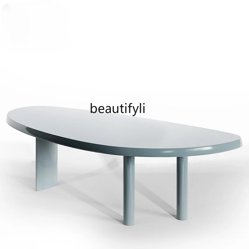 

Стол из массива дерева в скандинавском стиле, минималистичный обеденный стол, компьютерный стол неправильной формы, стол для конференций