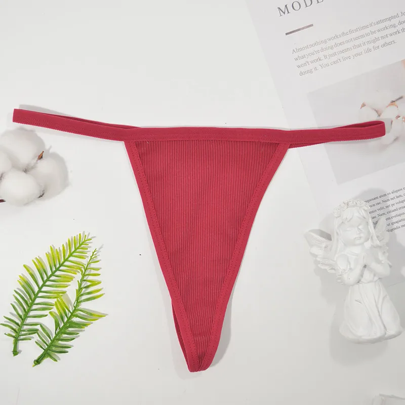 Lady Sexy Thong Cotton Underwear Women's Bikini Girl Close Attractive Hip Waist Shorts Pure Color Tempting underpant | Женская