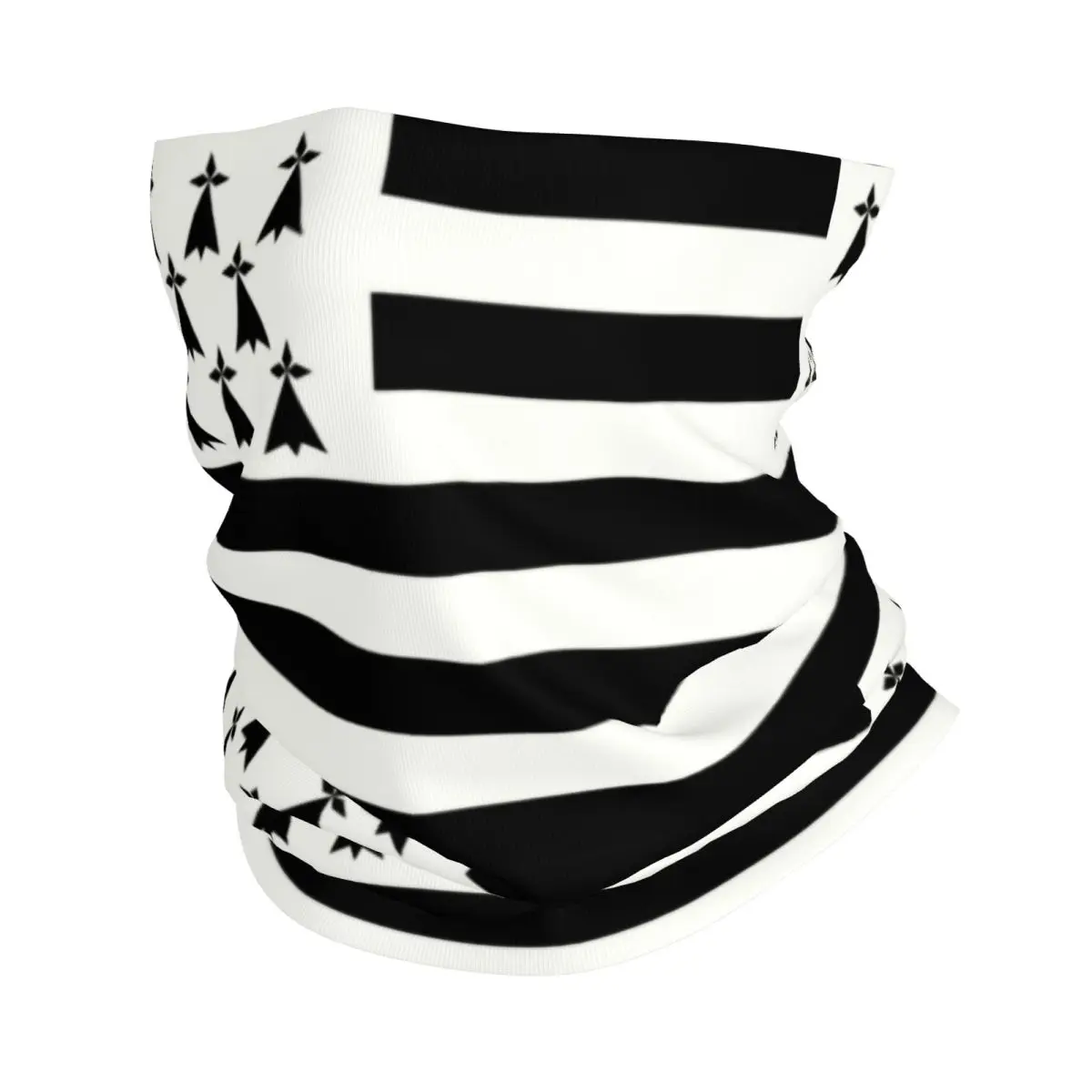 

Flag Of Brittany Neck Gaiter Men Women UV Face Shield Winter France Region Sign Identity Nation Bandana Scarf for Cycling