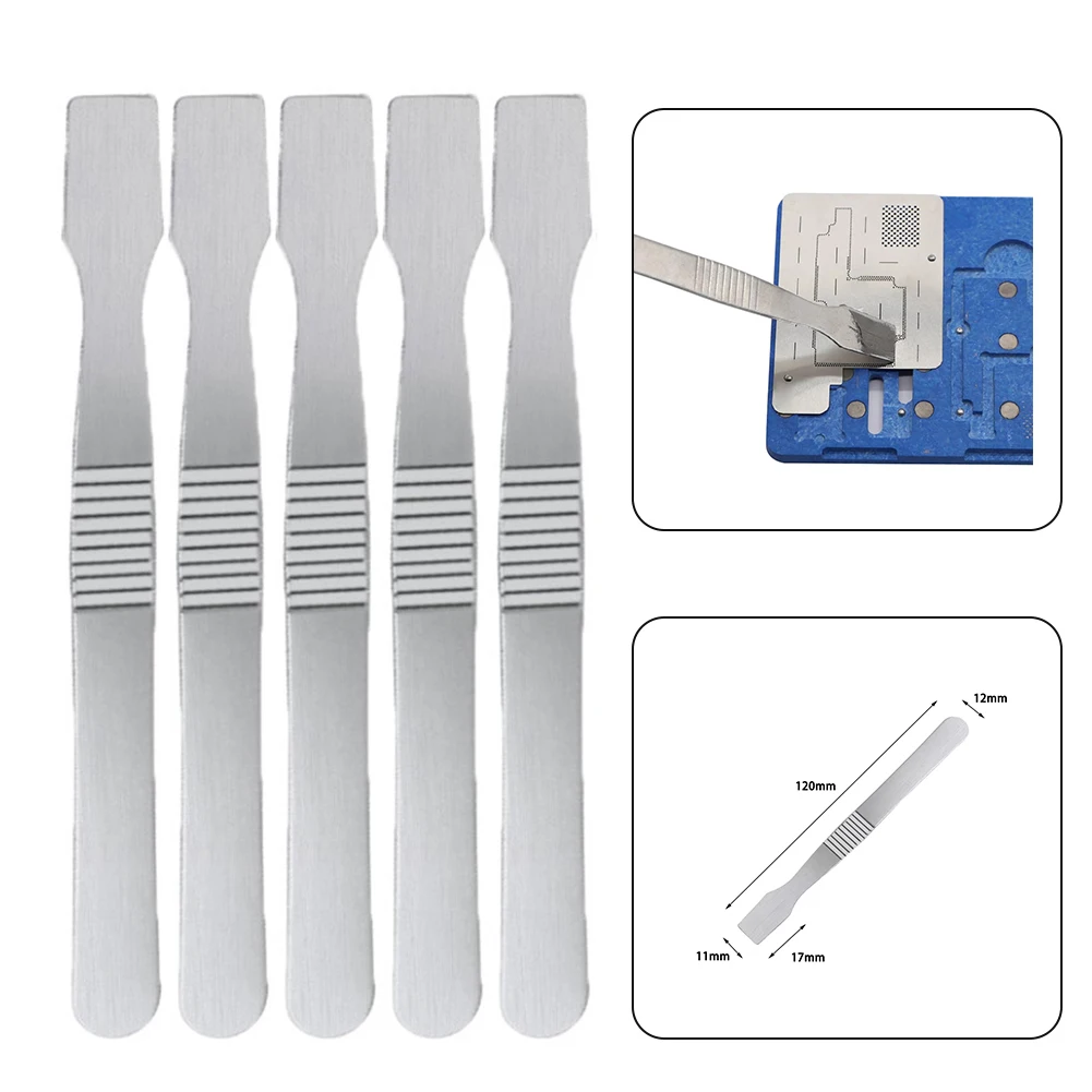 

5Pcs Metal Scraper Open Tool Thin-cut Scraper Memory Tin Cutter Scraper Metal Solder Paste Scraping Repair Mobile Phone