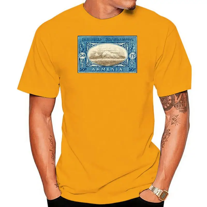 

Men tshirt 1920 Armenian Mount Ararat Stamp Mens T-Shirt Printed T-Shirt tees top