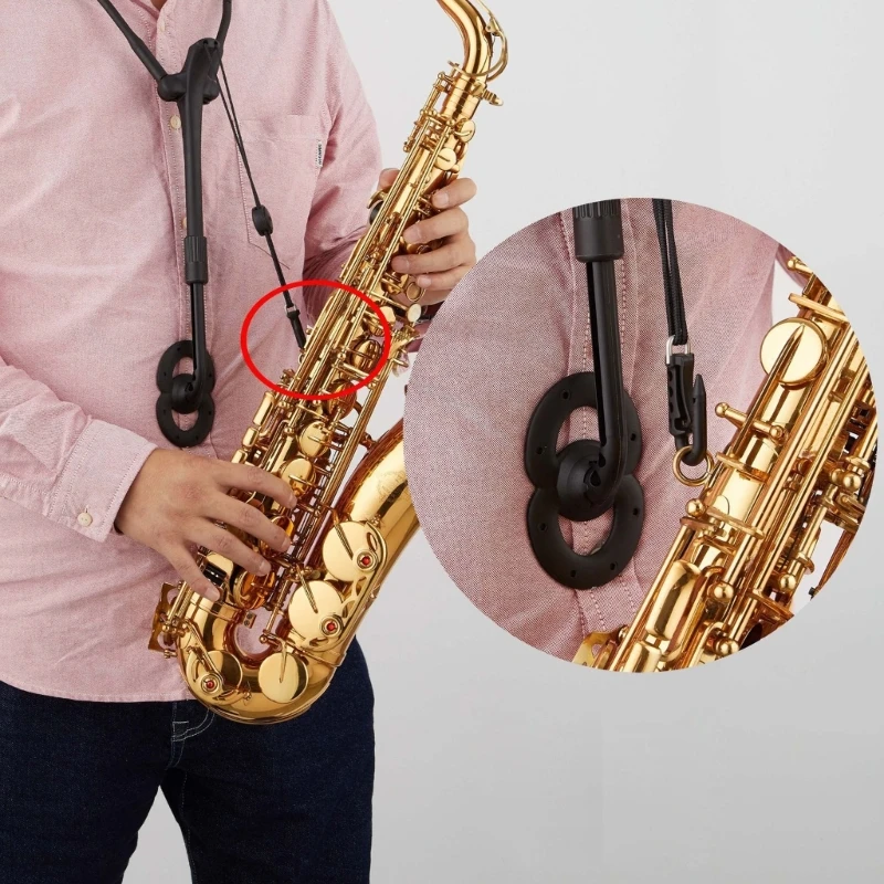 

Saxophone Shoulder Harness Saxophone Neck Strap Hook Aluminum Metal Sax Holder Sax Strap for Alto Sax Soprano Saxophone