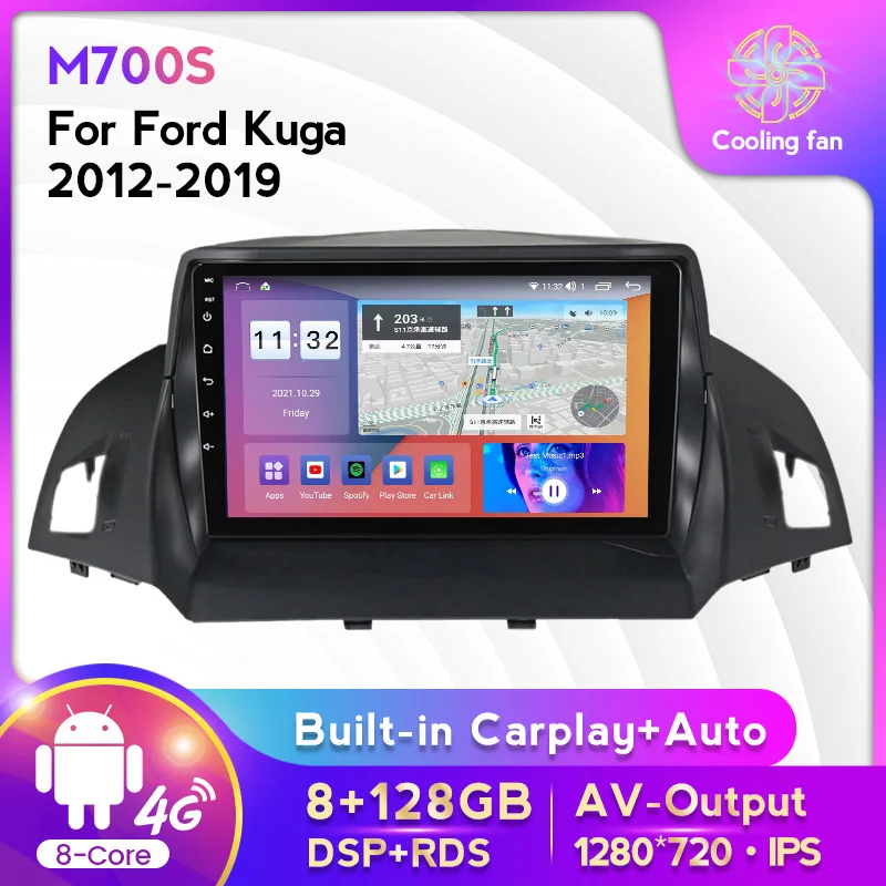 

Android 11 8+128G 8-Core Car Radio Stereo Multimedia Player For Ford Escape Kuga 2 2012-2019 GPS Navigation Carplay+Auto RDS DSP