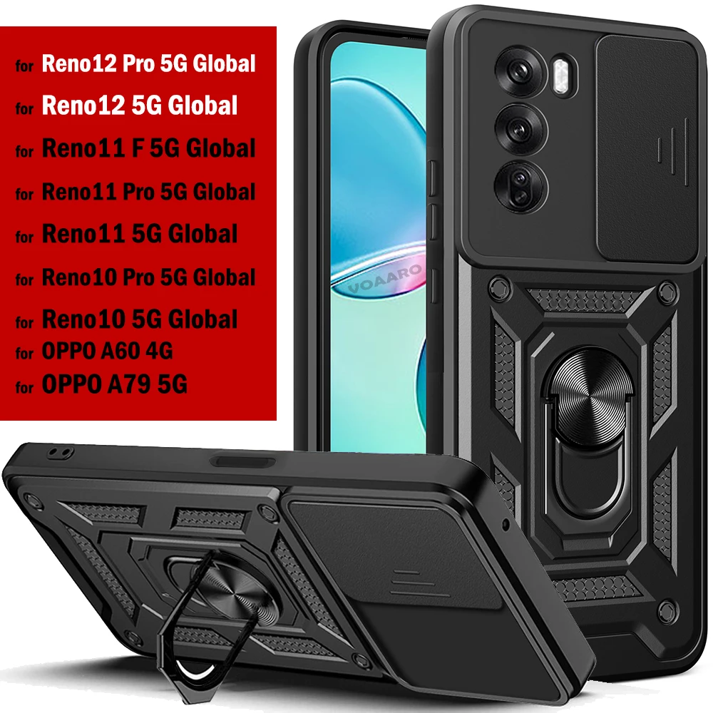Скользящая линза для OPPO A60 4G A79 Чехол-Броня Reno10 Reno11 F Reno12 Pro