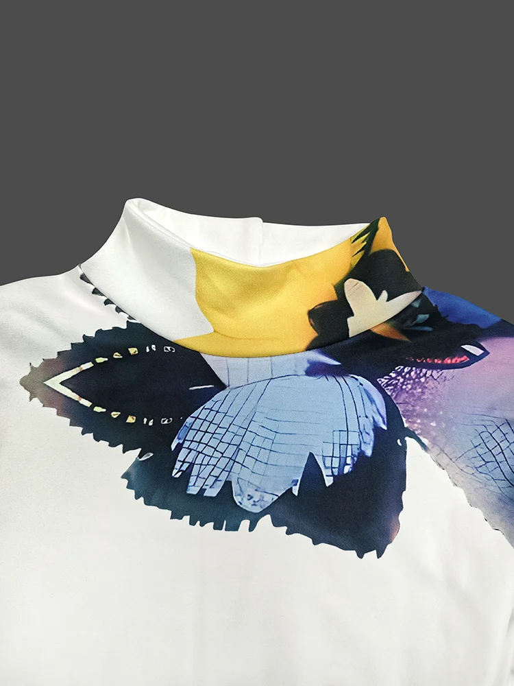 Beautyblue облегающий топ с воротником-стойкой женские узкие футболки цветочным