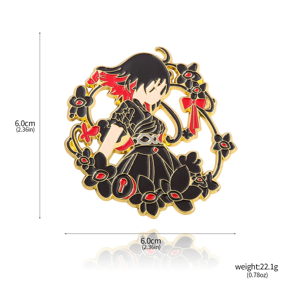 Брошь из металлического сплава с изображением героев игры Honkai Star Rail Kafka Seele Elysia Jing