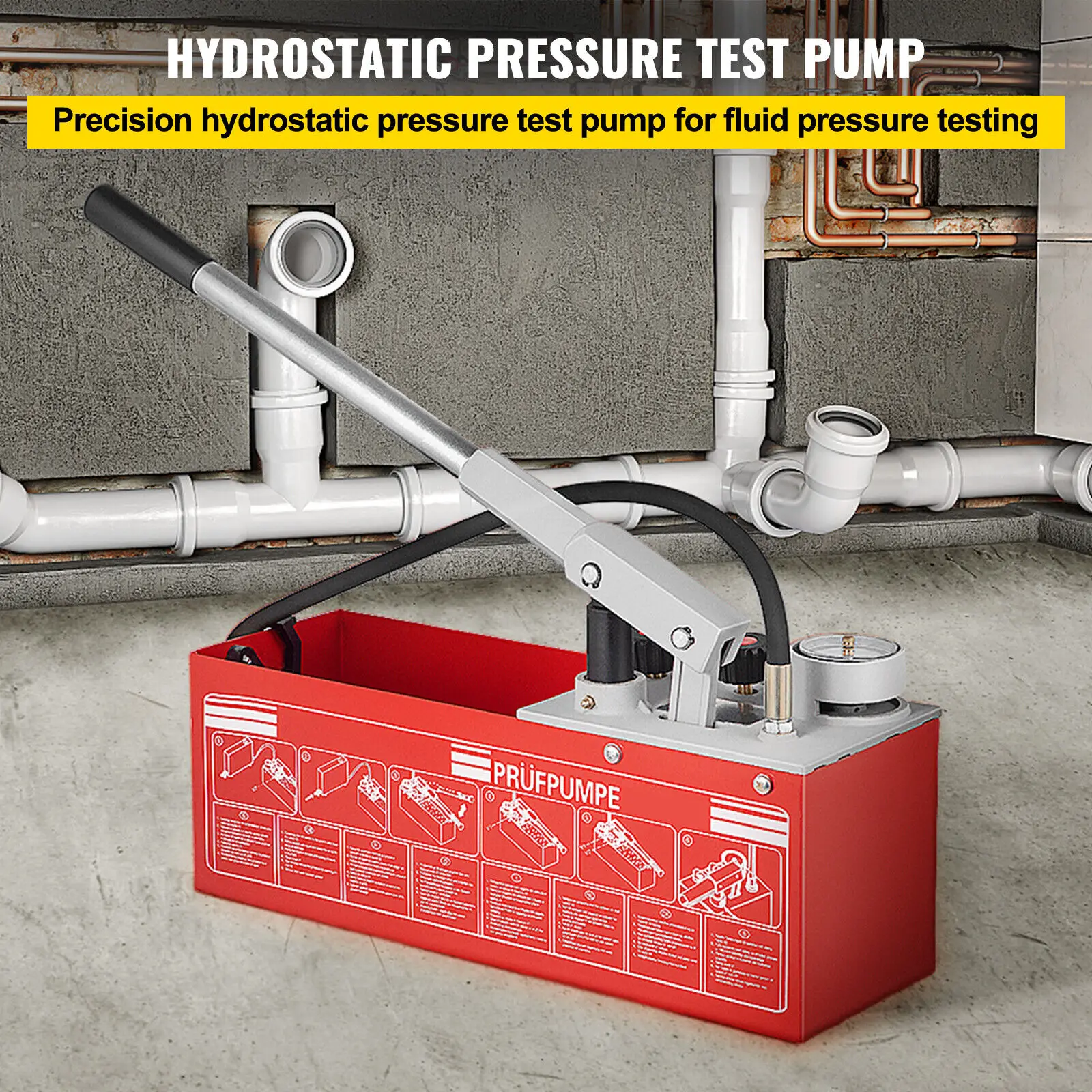 VEVOR Hydraulic Manual Pressure Test Pump Hydrostatic Water Pressure