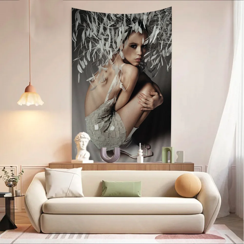 Jenna Ortega Printed Large Wall Tapestry Indian Buddha Decoration Witchcraft Bohemian Hippie Decor Blanket