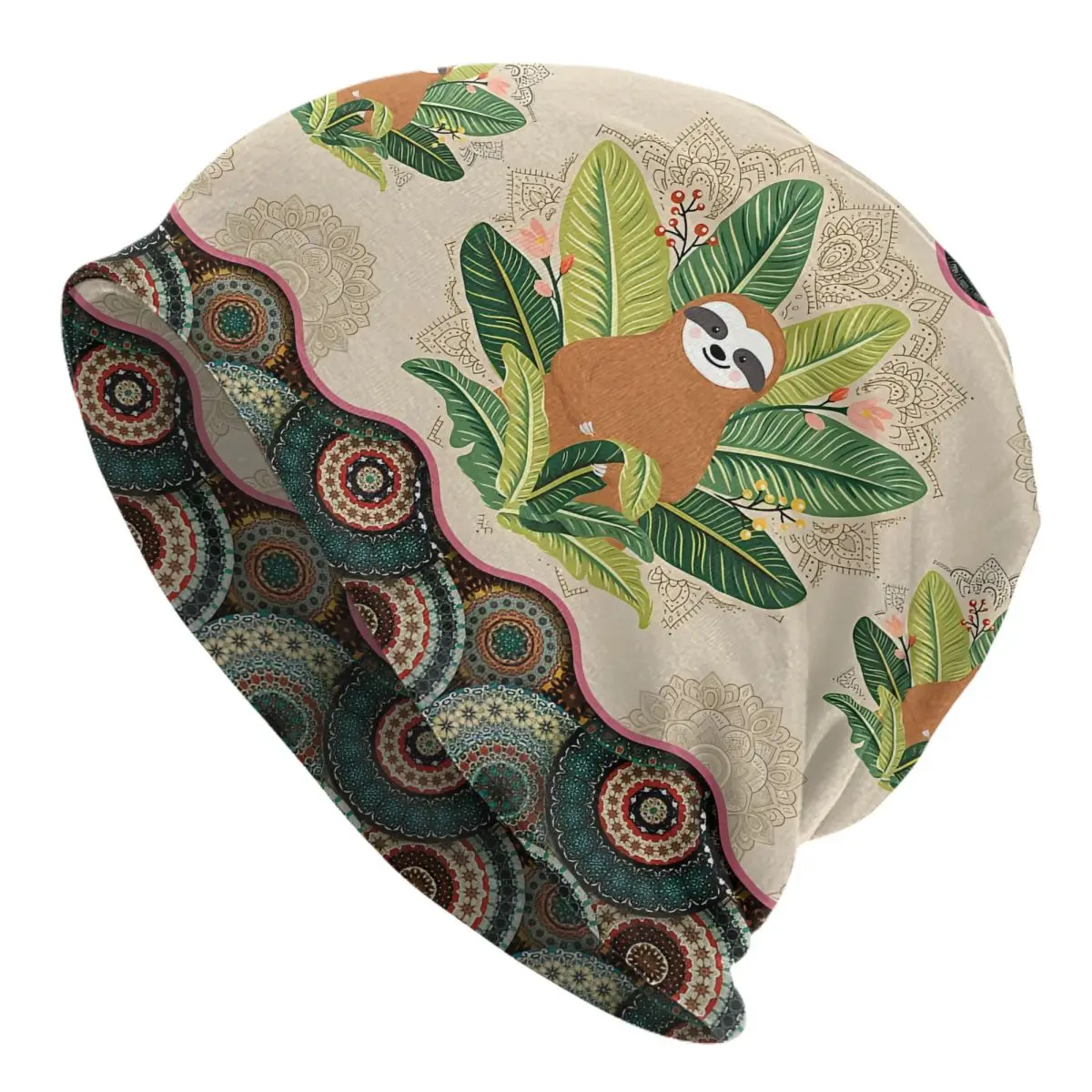 Ленивец Винтаж Мандала Унисекс Капот Тонкие Походные Двухслойные Шапки Для